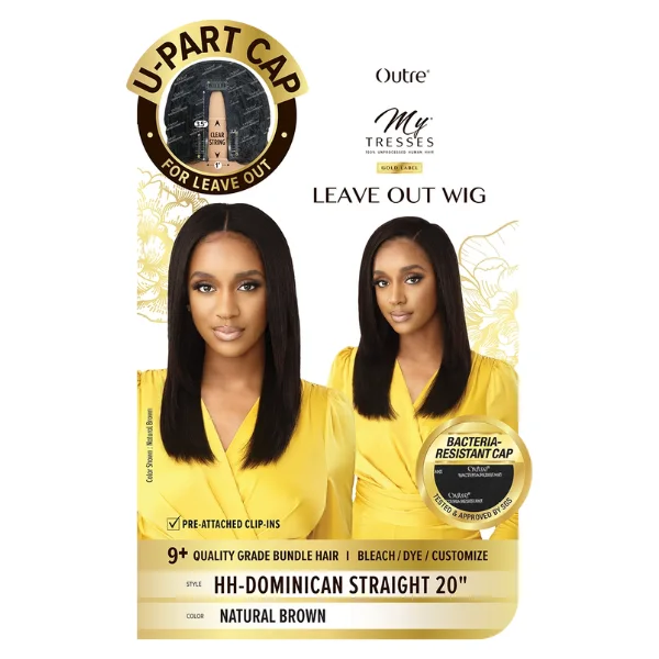 perruque u part naturelle dominican straight 20" outré perruque u part naturelle dominican straight 20" outré